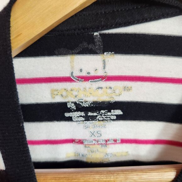 Sanrio Pochacco Womens Striped Crop Short Sleeve T-Shirt  Size XS - Picture 3 of 4